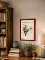 Framed Embroidery of India Map