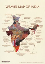 Framed Weaves of India Map - Image 2