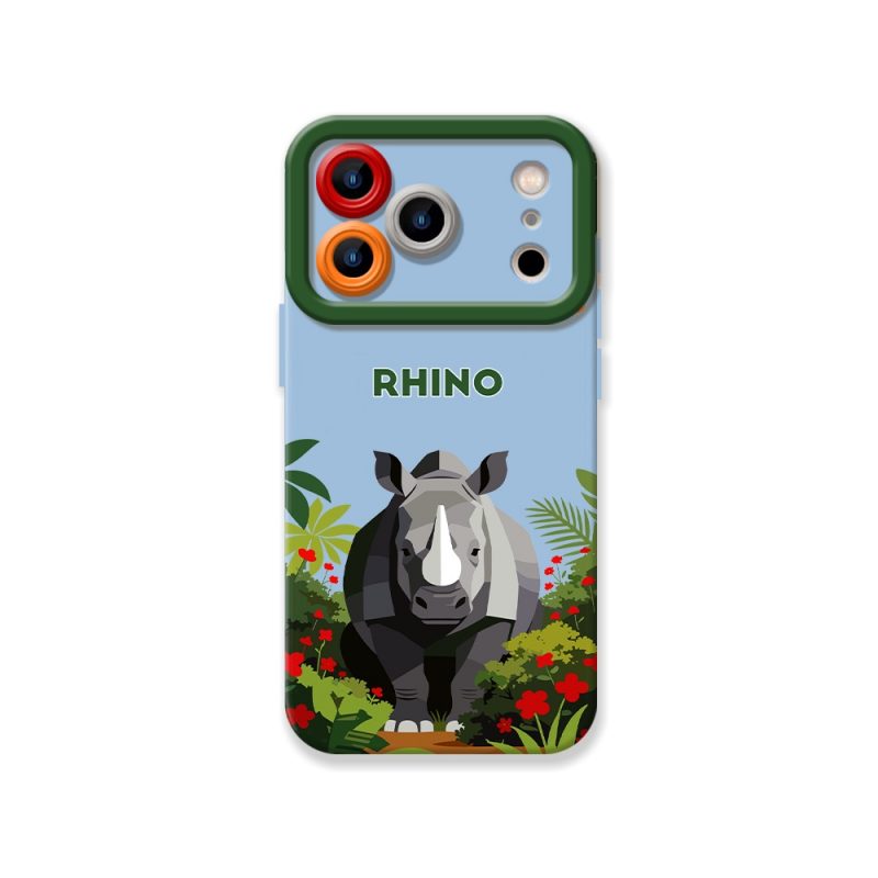 skyblue_17pm-800x800 Wild Rhino Jungle Adventure Silicone Case for Apple iPhone Series - Image 1